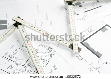 Measurement tool over blueprints