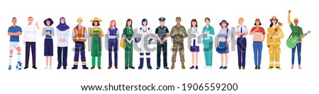 International women's day. Group of women with various occupations. Vector Stock foto © 