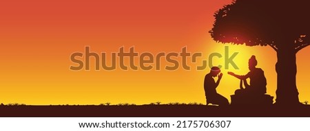 Guru Purnima (Poornima) background, a man is worshipping a spiritual teacher Foto stock © 