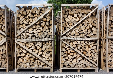 Stacks of Wood  in a Service Area