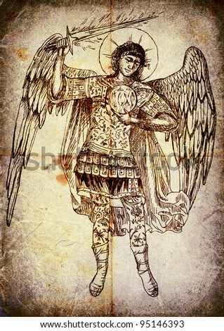 The Second Image From A Series Of Angels. Archangel Uriel. - Pencil ...