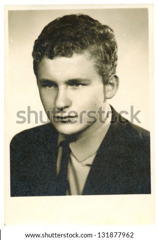 ZVOLEN, CZECHOSLOVAK REPUBLIC, CIRCA 1970 - Young man, portrait, official photos - circa 1970