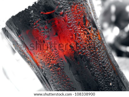 Ice cold refreshing Coca cola glass coke drink on white background