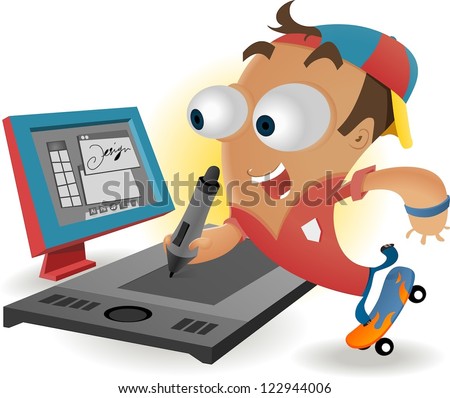 Designer with tablet