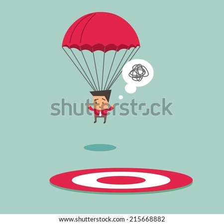 Off target from the point. Flat vector illustration