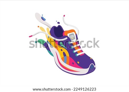 Running Shoes Event Vector Illustration