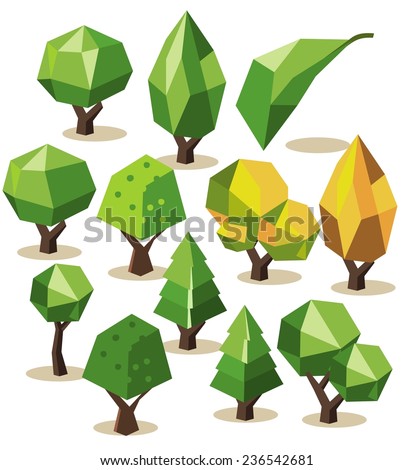 Tree Isometric set. vector illustration