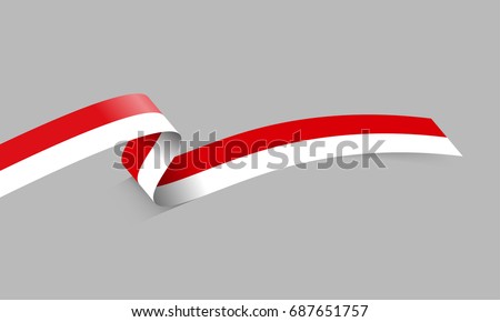 wavy Flag of Indonesia. vector illustration