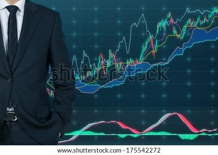 Businessman and rising stock marcket 2