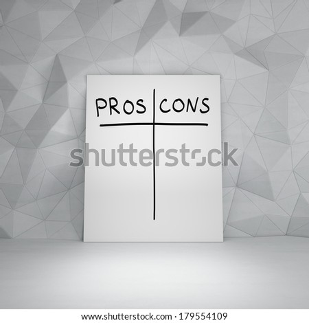Whiteboard and \'pros and cons\'
