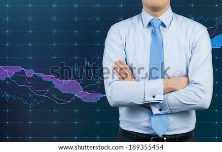 Businessman and rising stock market