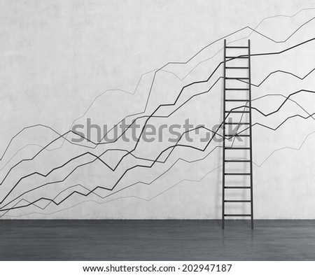 A complicated line graph on the wall and a high ladder as a metaphor to analyse it.