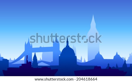 London, England skyline. Detailed silhouette. Vector illustration 