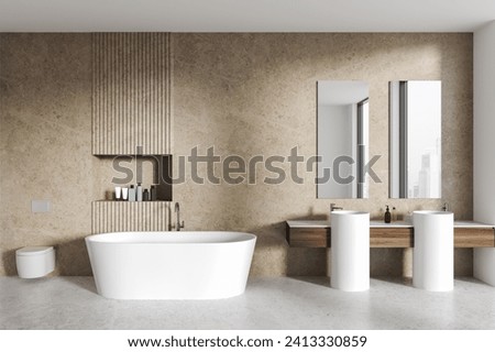 Similar – Image, Stock Photo Interior of stylish bathroom with light green walls