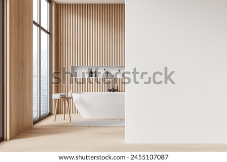 Image, Stock Photo Interior of stylish bathroom with light green walls