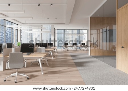 Image, Stock Photo Contemporary glass office building in New York