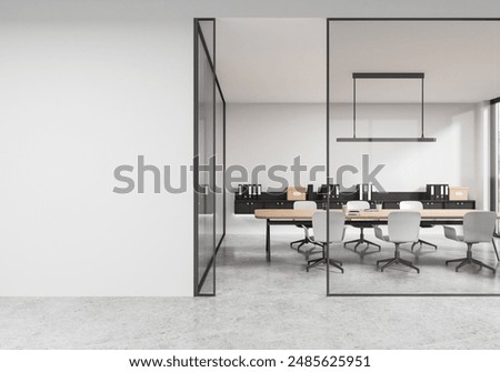 Image, Stock Photo Glass windows of an office building