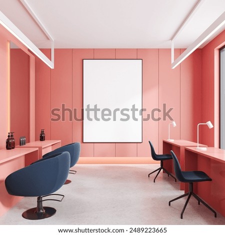 Similar – Image, Stock Photo Pink row of chairs in front of a pink wall