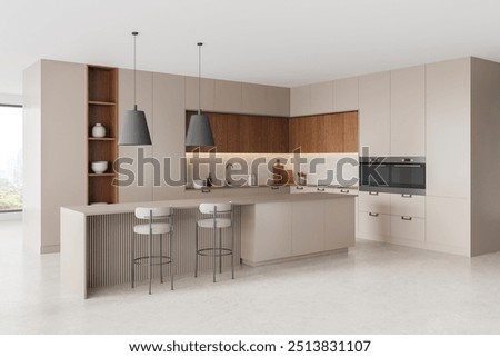 Similar – Image, Stock Photo Kitchen interior with furniture and appliances