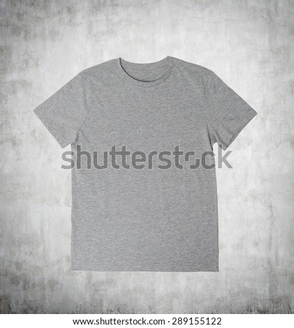 Grey Cotton Shirt with Copy Space. Concrete Background.