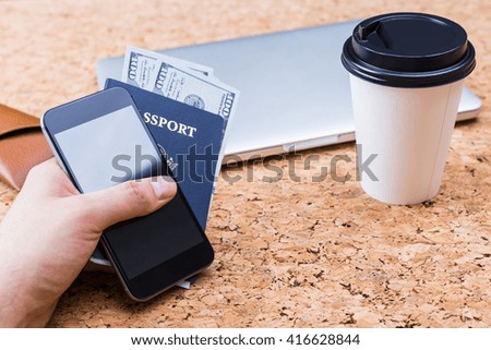 Similar – Image, Stock Photo Closed mobile cash desk for events