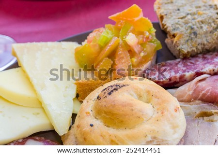 Plate of meats and cheeses from Tuscany