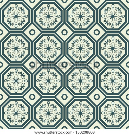 Seamless pattern with octagons and rhombuses