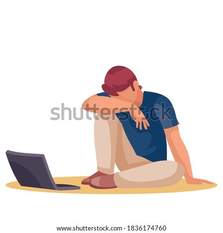 Similar – Image, Stock Photo Depressed man in suit in luxury room