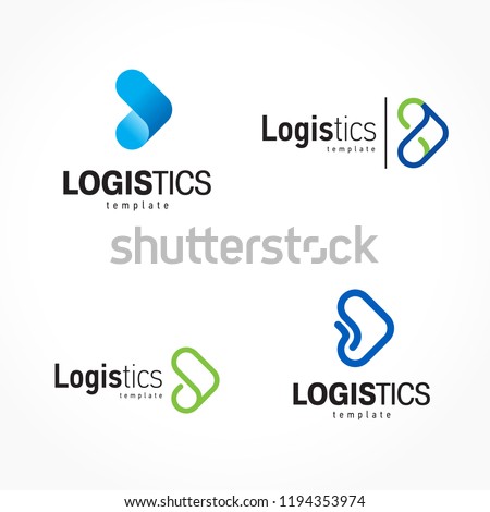 Logistics logo set arrows theme