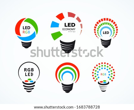 Led lightbuld logo symbol sign economy Lamp set