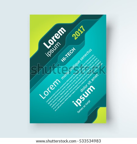 Flyer hi-tech tabs theme cover design, technological brochure size A4 template, creative leaflet, trend cover