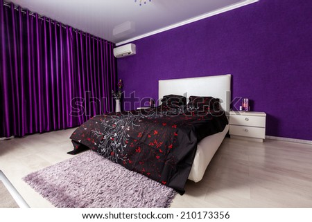 Modern bedroom interior design. Professional lighting. Home sweet home. Comfy