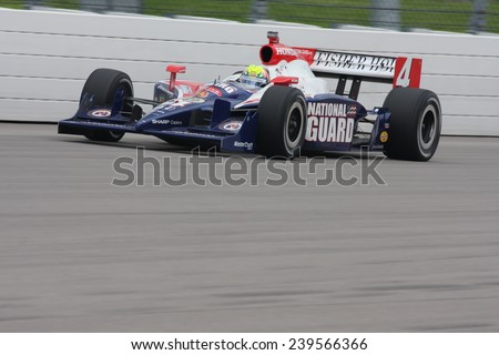 Newton Iowa, USA - June 21, 2009: Indycar Iowa Corn 250, short track speedway racing. 4 United Kingdom Dan Wheldon 	Panther Racing