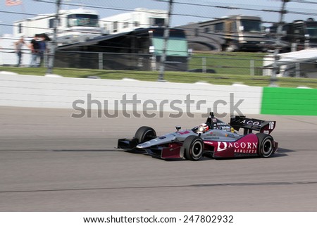 Newton Iowa, USA - June 22, 2013: Indycar Iowa Corn 250, Iowa Speedway, Practice and Qualifying sessions. James Jakes Leeds, England Acorn Stairlifts
