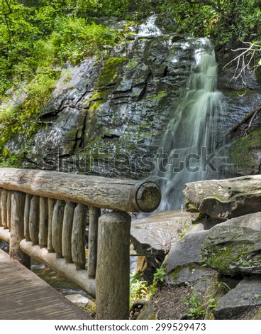 Juney Whank Falls in the Deep Creek Area of the Great Smoky Mountains National Park, North Carolina.