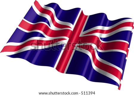 Waving British Flag Art Stock Vector Illustration 511394 : Shutterstock