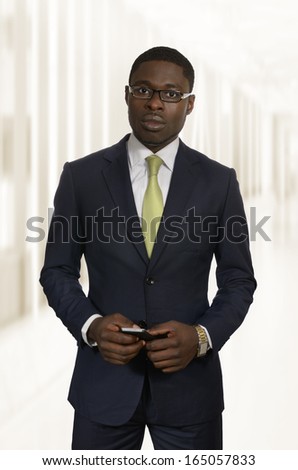 African Business Man / Student Portrait, Studio Shot