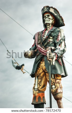 A skeleton pirate in Stockholm city,  Sweden