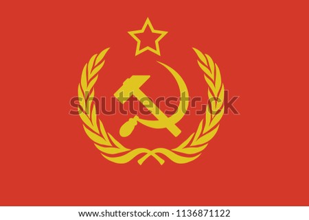 flag with the emblem of the Soviet Union