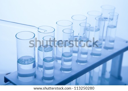 Close up of a clean sample into a test lab tube