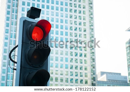 Red Traffic Light in the city