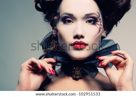 woman beautiful halloween vampire baroque aristocrat