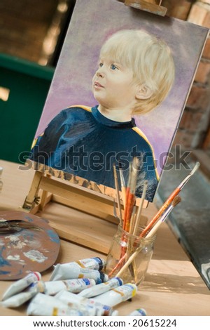 portrait of child, oil painting