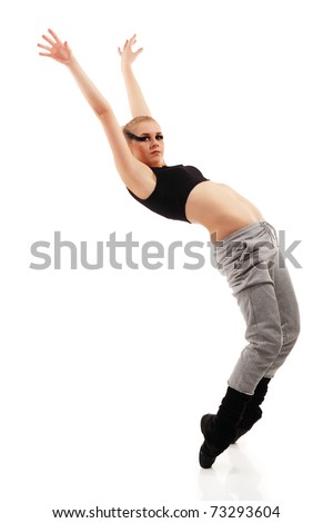 Teen Girl Dancer Isolated On White Background Stock Photo 73293604 ...