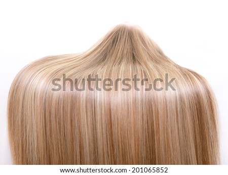 Hair and haircare. Beautiful blond female natural hair closeup