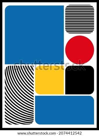 Poster made in the Bauhaus style. Wall art, suprematism