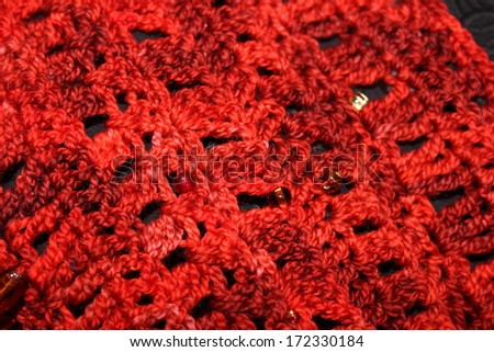 Red Ombre Crochet Fabric