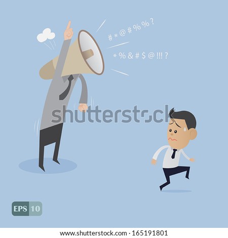 Angry boss upset vector cartoon