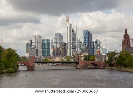 Frankfurt am Main,Germany. May 9, 2015: Frankfurt am Main is the largest city in the German state of Hesse and the fifth-largest city in Germany
