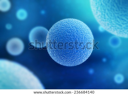 flow of microorganisms in blue abstract background
